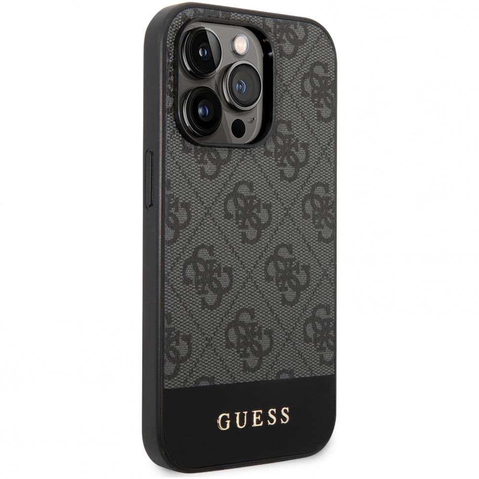 Фото — Чехол для смартфона Guess TPU 4G PU Bottom Stripe iPhone 14 Pro Max, серый