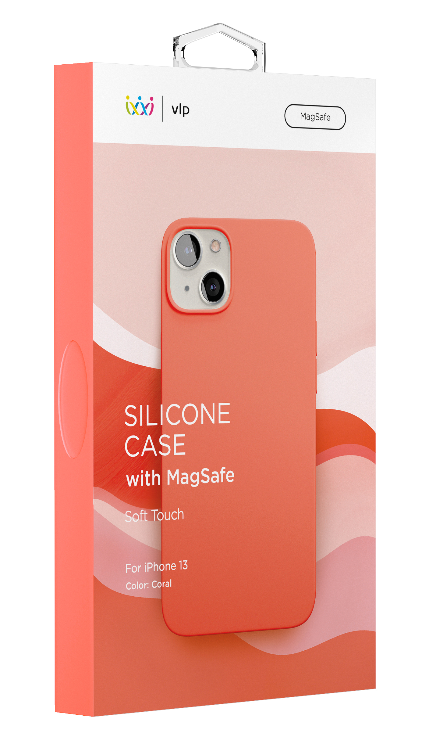 Фото — Чехол для смартфона vlp Silicone case with MagSafe для iPhone 13, коралловый