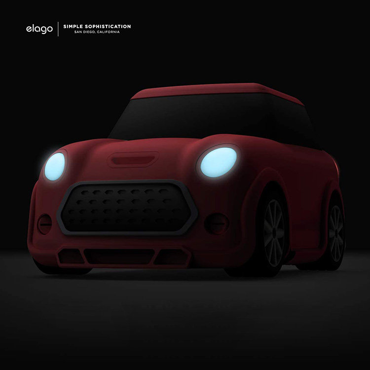 Силиконовый чехол с карабином Elago Mini Car Silicone Hang case для AirPods 1&2, красный