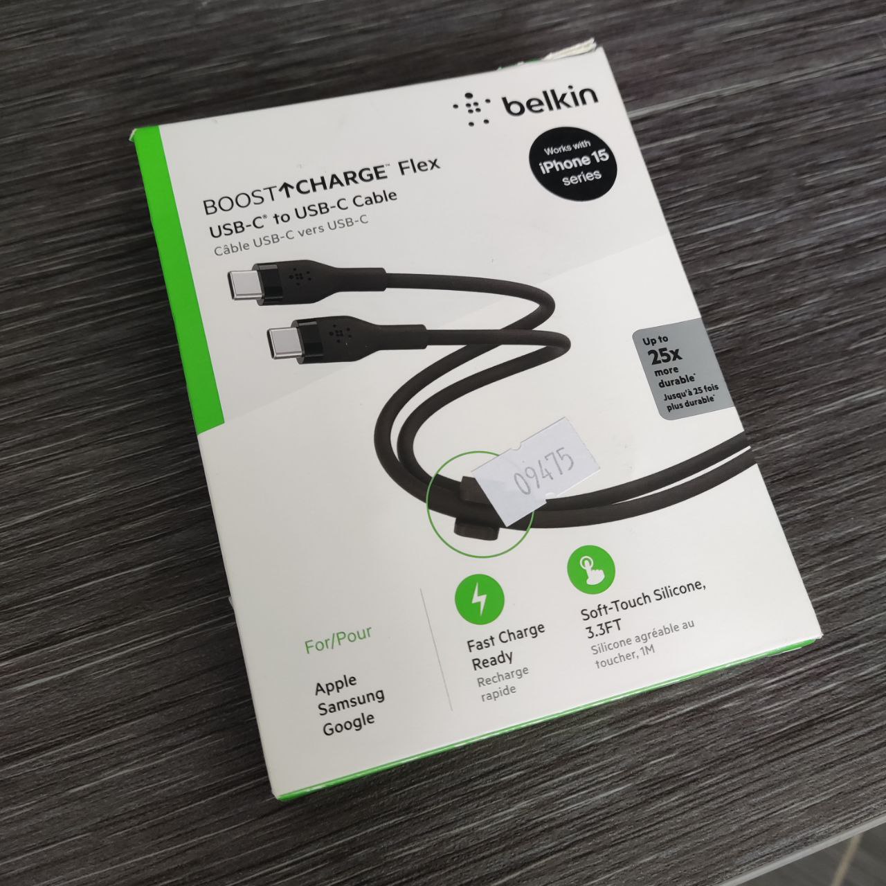 Фото — Кабель Belkin BoostCharge Flex USB-C to USB-C Cable 60W, 1м, черный (уценка)