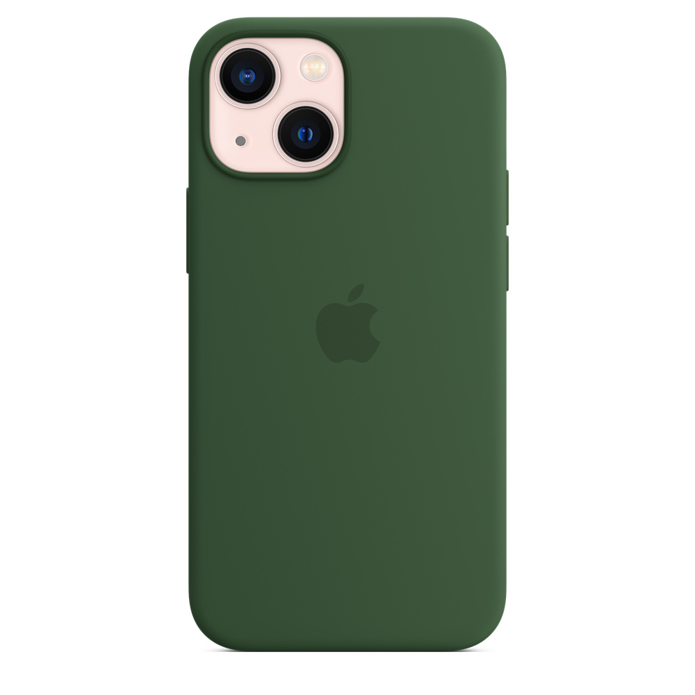 Фото — Силиконовый чехол MagSafe для iPhone 13, «зелёный клевер»