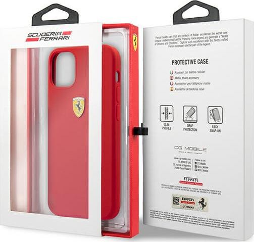Фото — Чехол для смартфона Ferrari On-Track Liquid для iPhone 12 Pro Max, красный