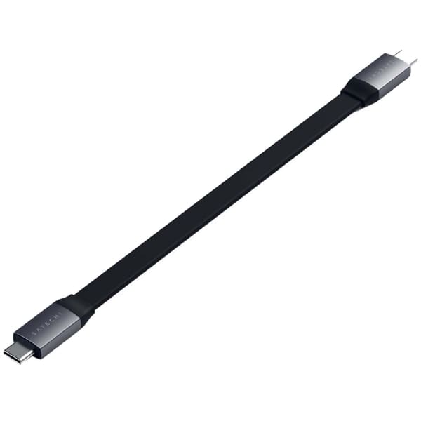 Фото — Кабель Satechi Flat Cable USB-C - USB-C, 100W, 23 см, черный