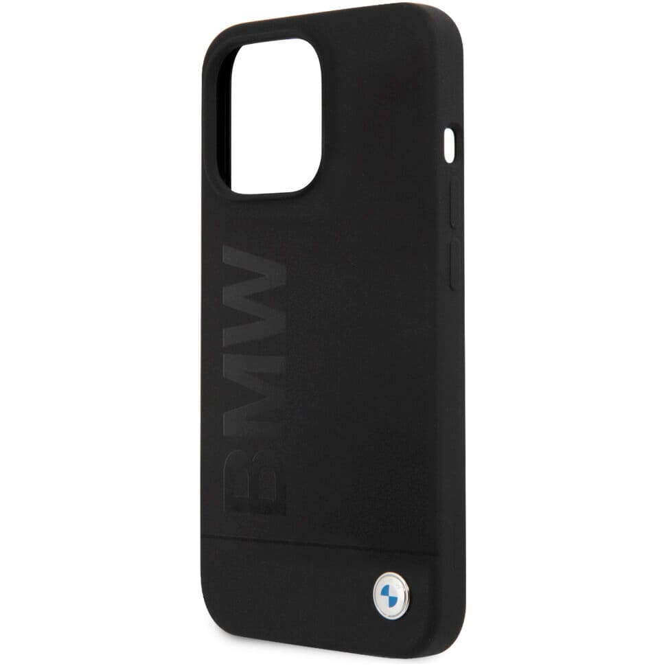 Фото — Чехол для смартфона BMW Liquid Silicone case metal logo для iPhone 13 Pro, черный