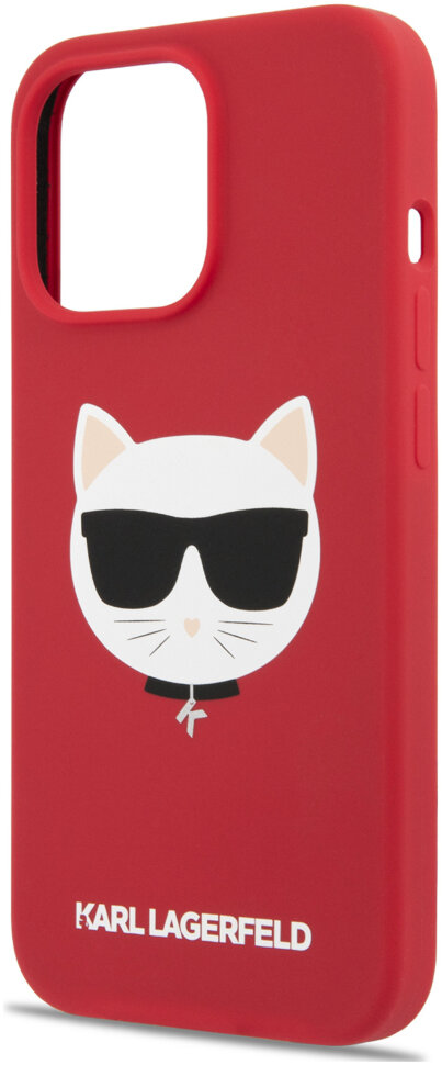 Фото — Чехол для смартфона Karl Lagerfeld Liquid silicone Choupette Hard для iPhone 13 Pro, красный