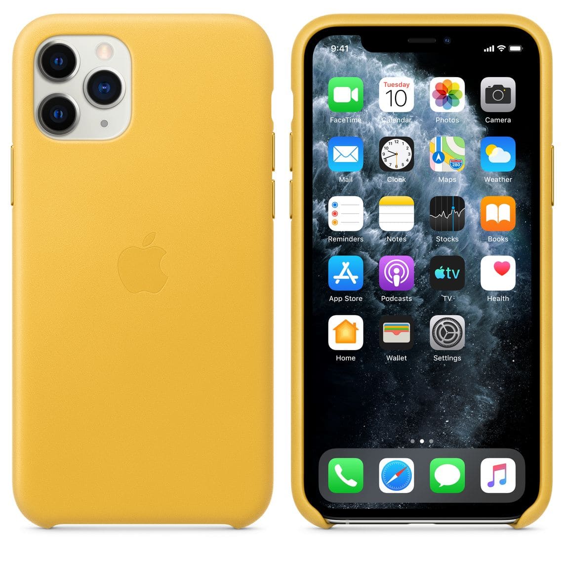 Фото — Чехол для смартфона для iPhone 11 Pro, кожа, «лимонный сироп»