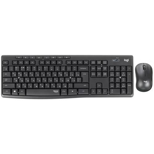 Комплект (клавиатура и мышь) Logitech MK295 Silent Wireless Combo, USB, беспроводной, черный