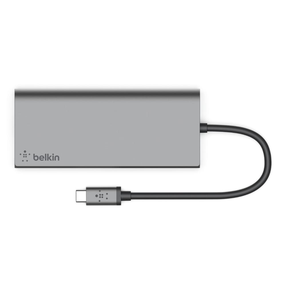 Фото — Адаптер Belkin USB-C, 1xUSB-C, 2xUSB-A, HDMI, 60В, черный