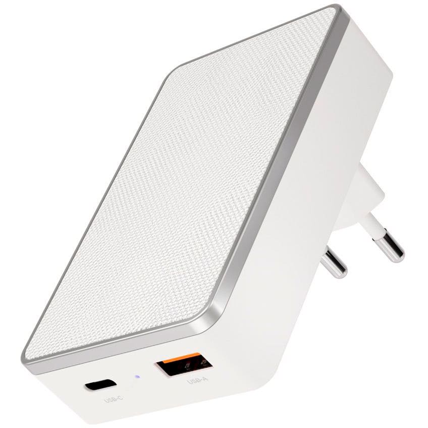 Сетевая зарядное устройство vlp 20Вт USB-C+USBA, PD, QC, белый