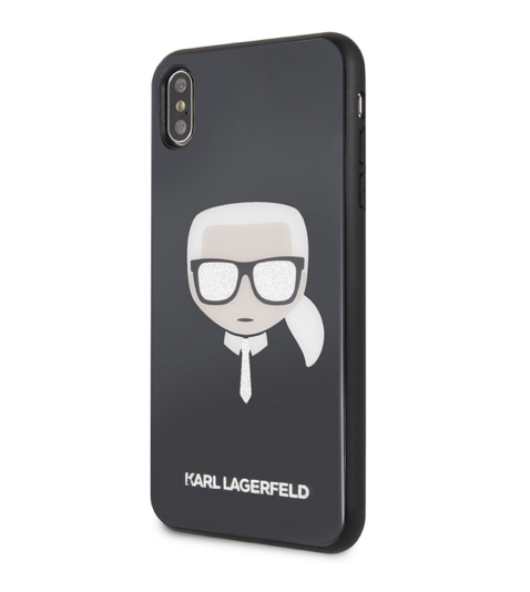 Фото — Чехол для смартфона Lagerfeld для iPhone XS Max Double Layer Karl's Head Hard Glitter Black