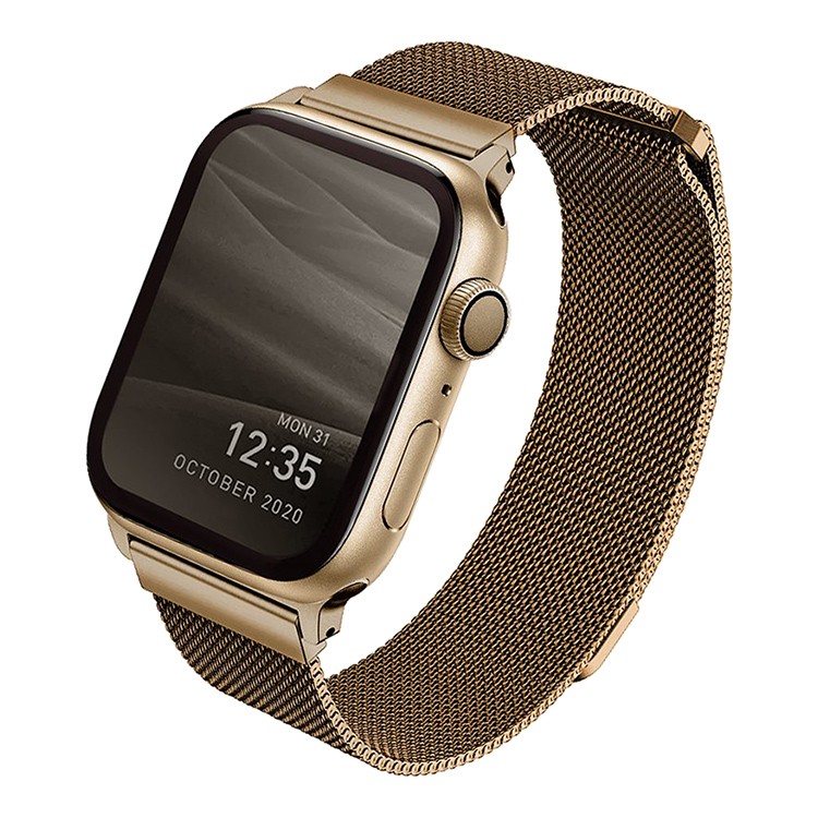 Фото — Ремешок для смарт-часов Apple Watch 42/44 мм Uniq Dante Strap Steel, золотой
