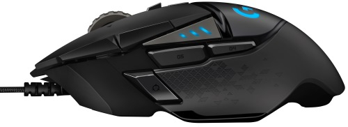 Фото — Мышь проводная Logitech G502 HERO High Performance Gaming + встроенный кабель (2.1м) черный