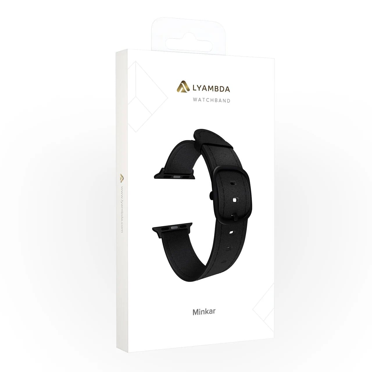 Фото — Ремешок для смарт-часов Apple Watch 42/44 mm LYAMBDA MINKAR, кожа, чёрный