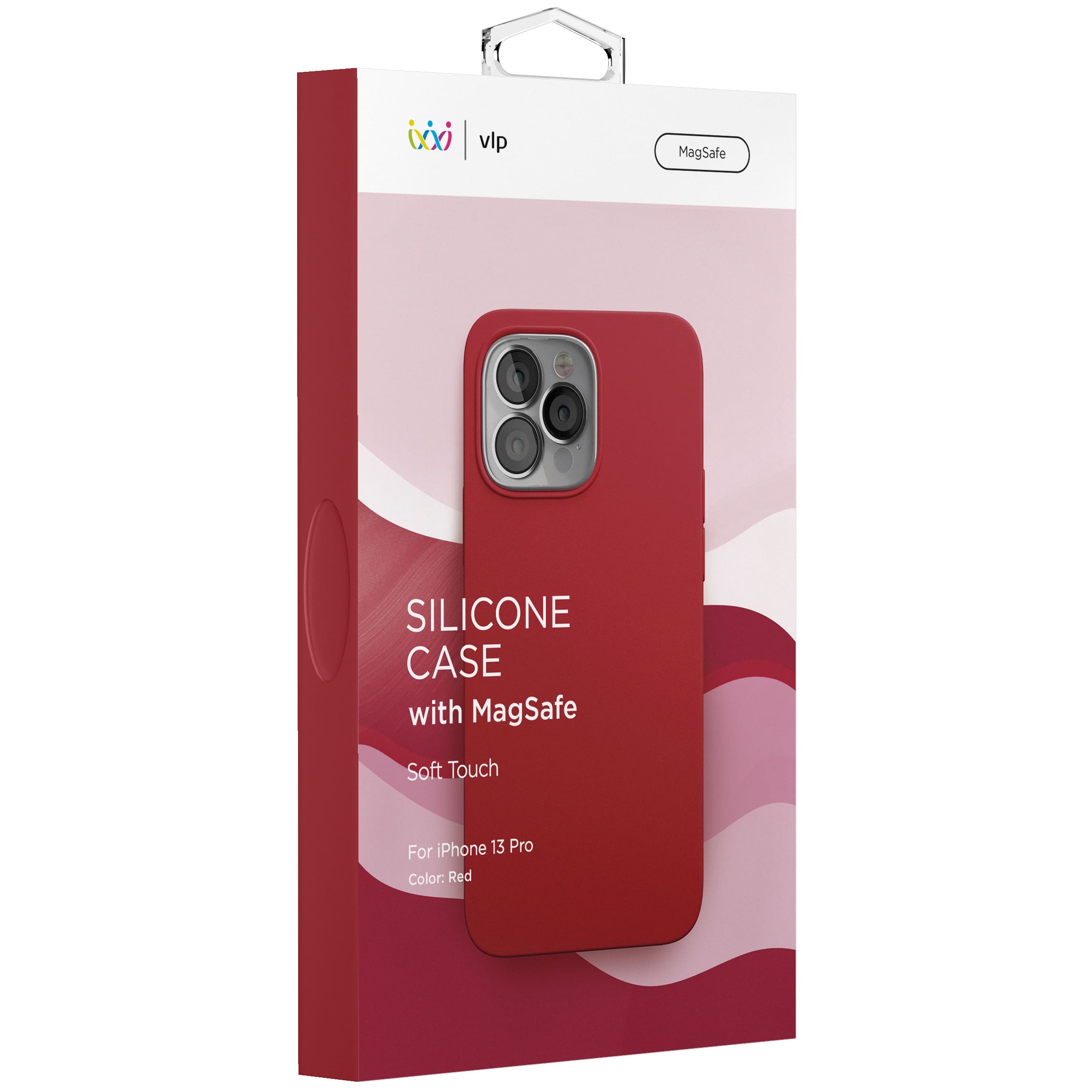 Чехол защитный vlp Silicone case with MagSafe для iPhone 13 Pro, красный