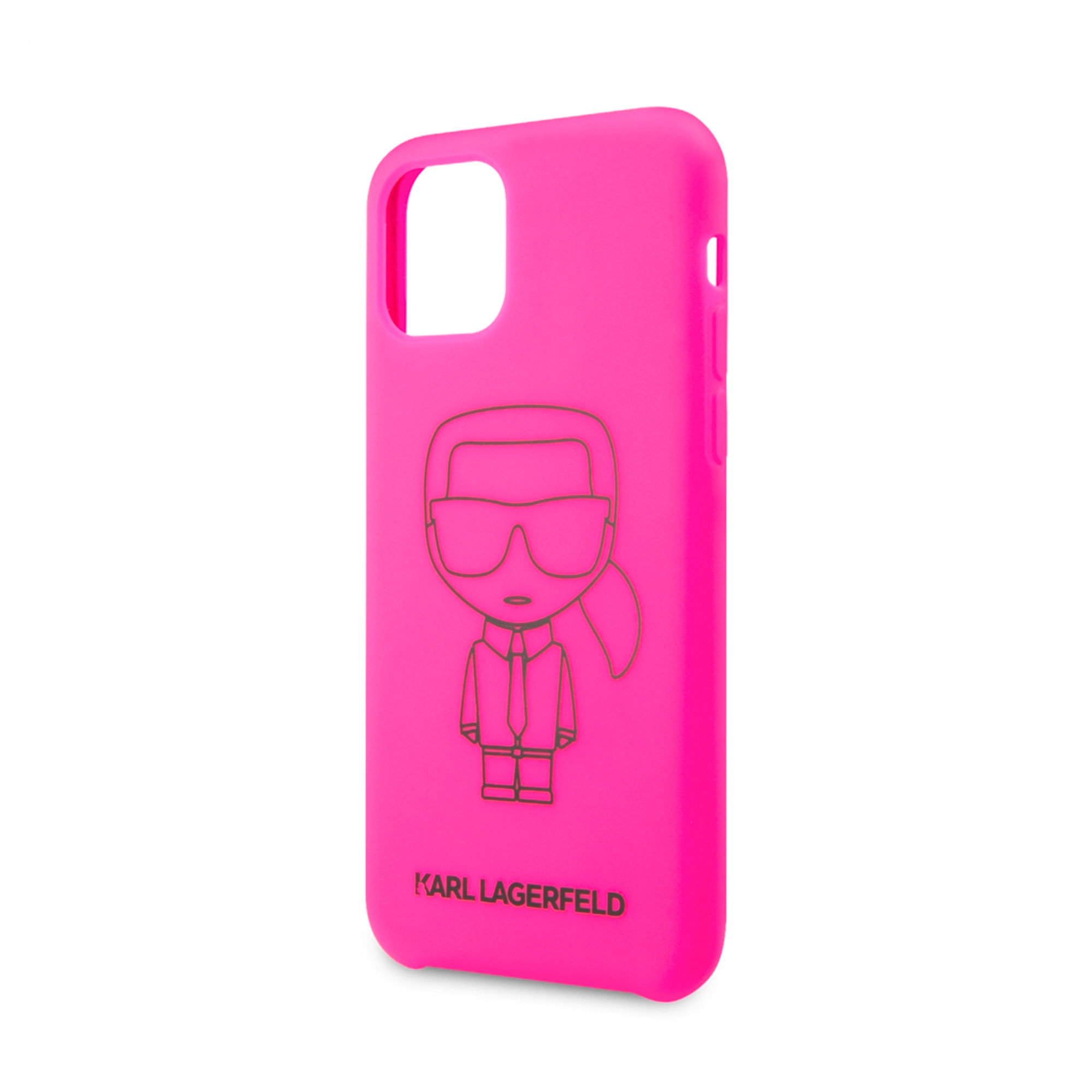 Фото — Чехол для смартфона Karl Lagerfeld для iPhone 11 Pro Liquid silicone Ikonik outlines Hard Pink/Black (уценка)