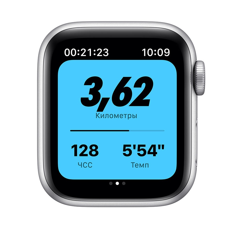 Apple Watch Nike Series 6, 40 мм, алюминий серебристого цвета, ремешок Nike «чистая платина/черный»