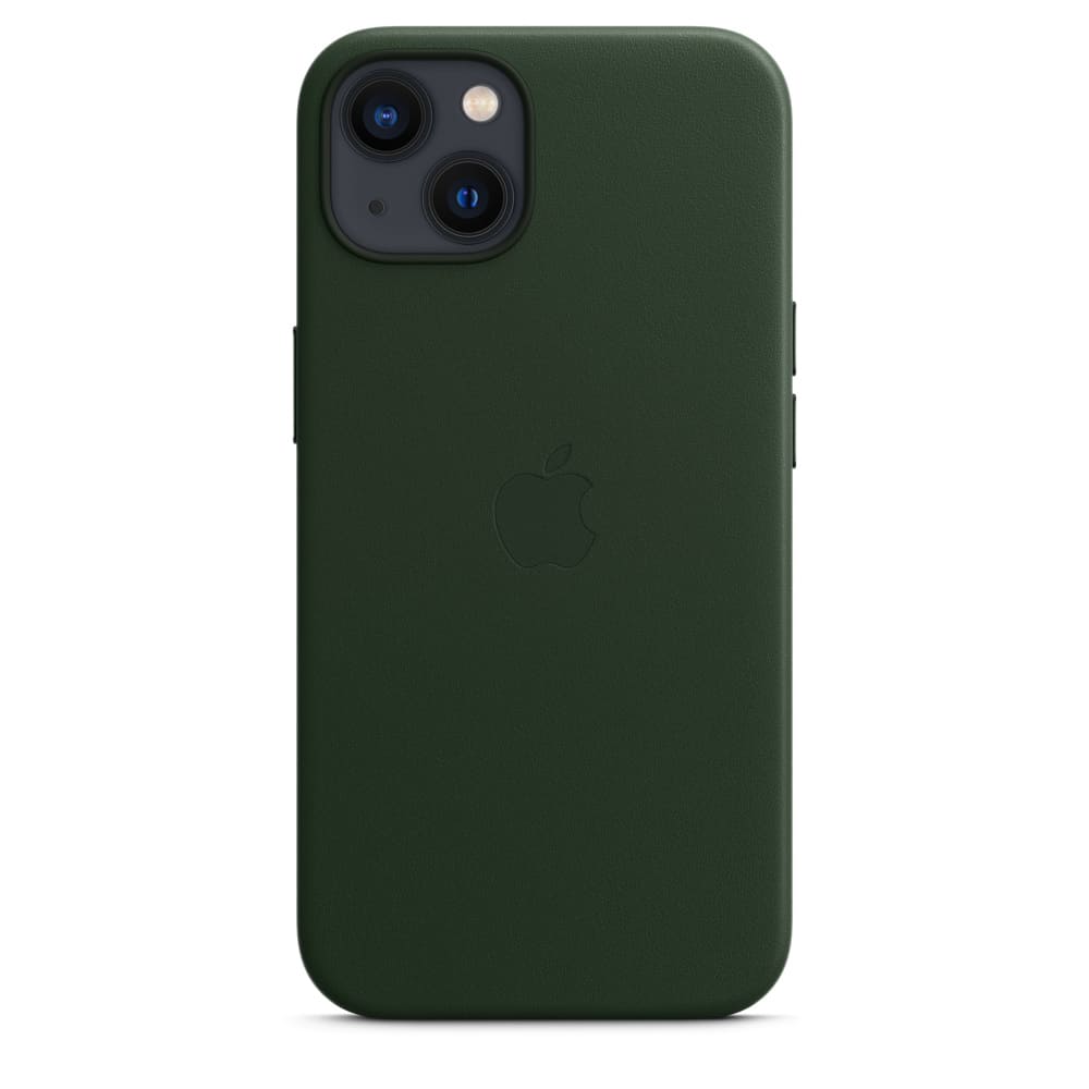 Фото — Кожаный чехол MagSafe для iPhone 13 mini, «зелёная секвойя»