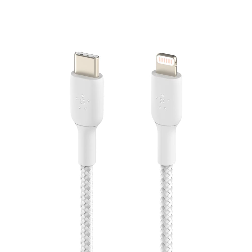 Фото — Кабель Belkin Lightning/USB-C, 1м, нейлон, белый