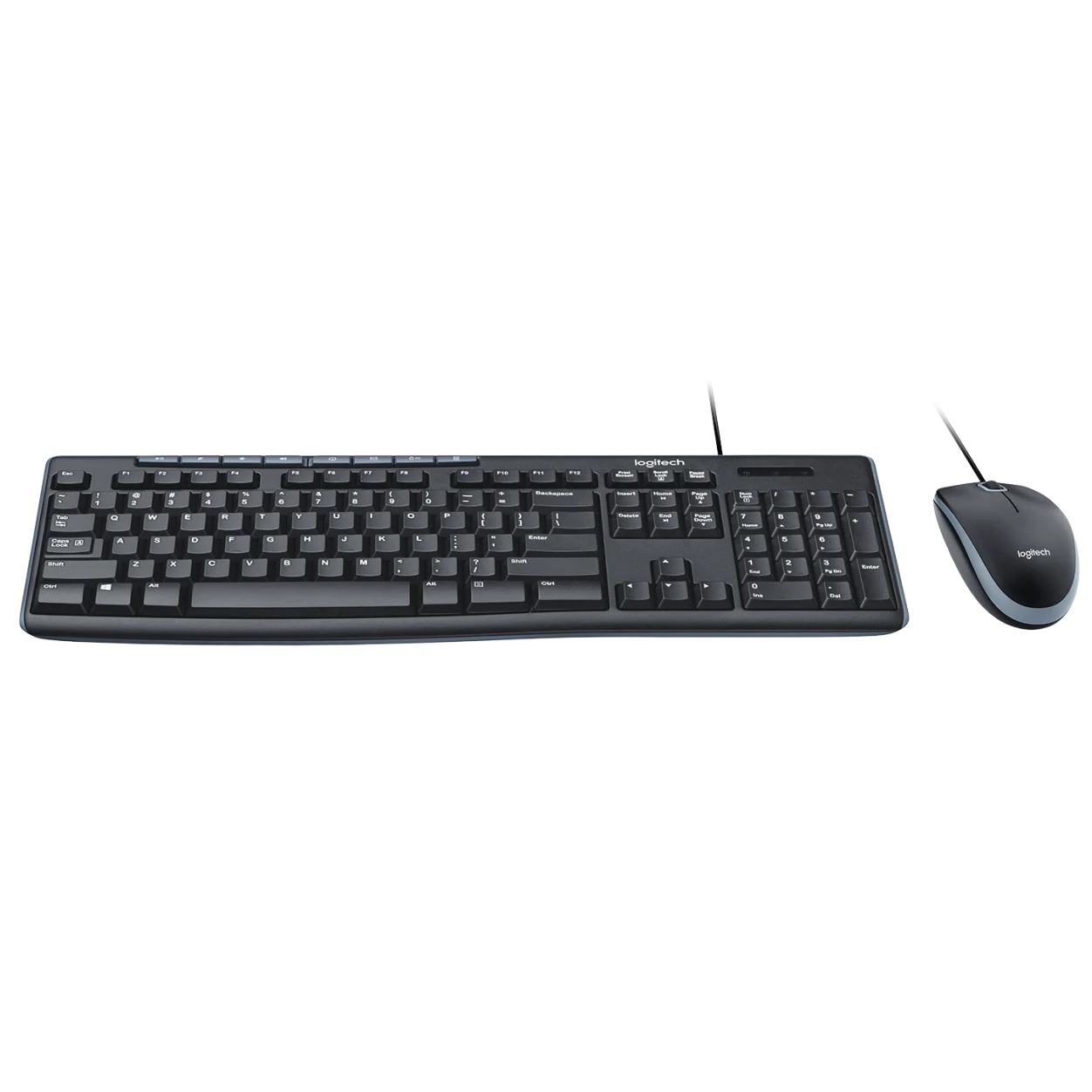 Фото — Комплект (клавиатура и мышь) Logitech MK200, черный