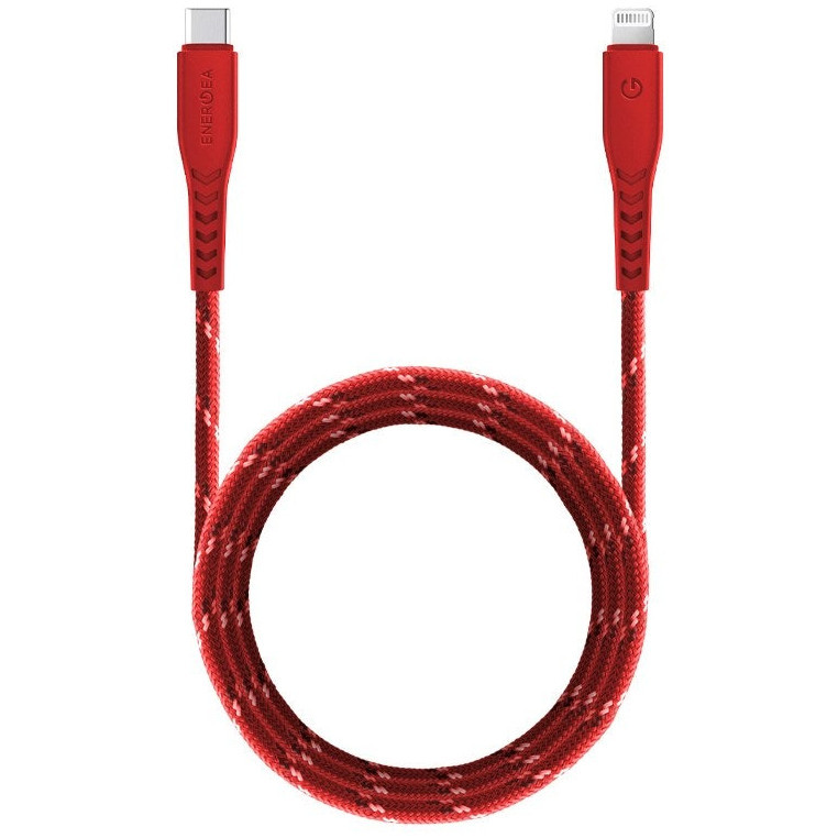 Фото — Кабель EnergEA NyloFlex USB-C - Lightning MFI С94 1.5 м, красный