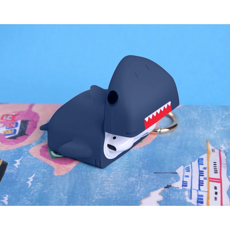 Чехол для наушников Elago Shark Silicone Hang case для AirPods 1&2, синий