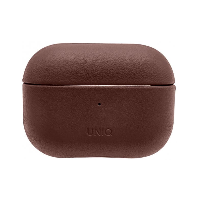 Фото — Чехол для наушников Uniq Terra Genuine для Airpods Pro, коричневый