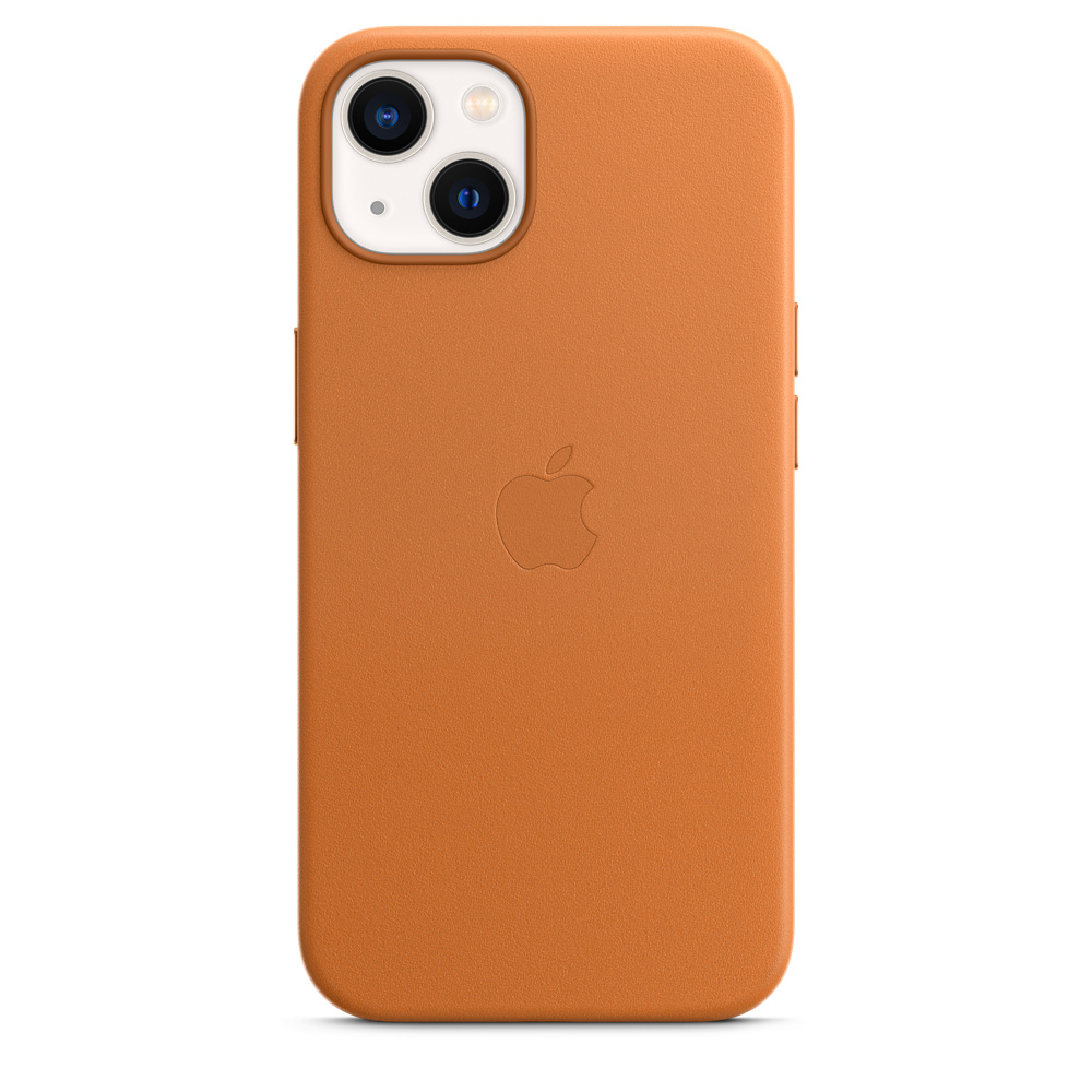 Фото — Кожаный чехол MagSafe для iPhone 13 mini, «золотистая охра»
