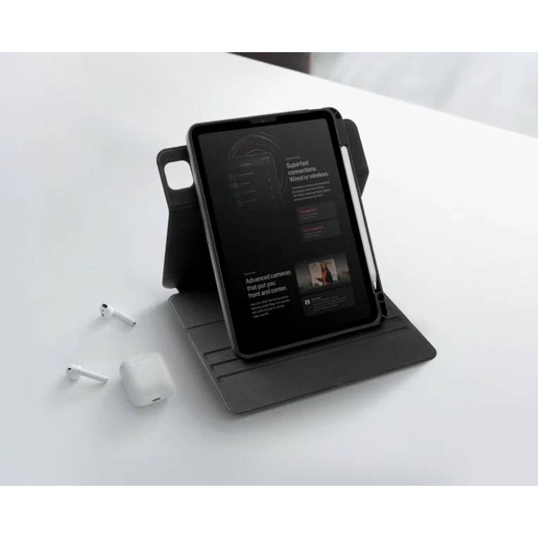 Фото — Чехол для планшета Uniq для iPad Pro 11 (2022/21) / Air 10.9 (2022/20) ROVUS Magnetic 360 Rotating Detachable, серый