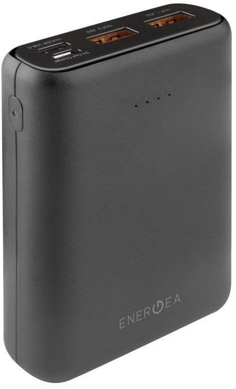 Фото — Внешний аккумулятор EnergEA Compac 10000, USB-C - 2хUSB, черный