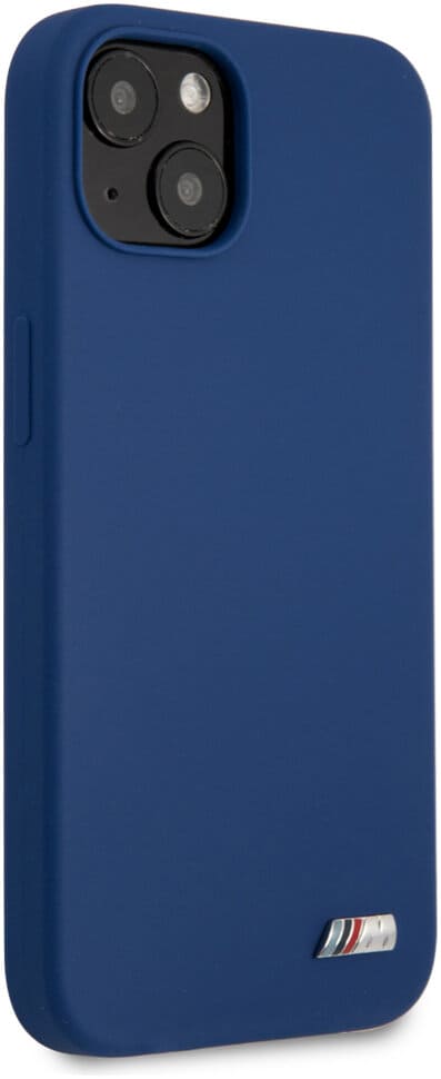Фото — Чехол для смартфона BMW M-Collection Liquid Silicone metal logo для iPhone 13, синий