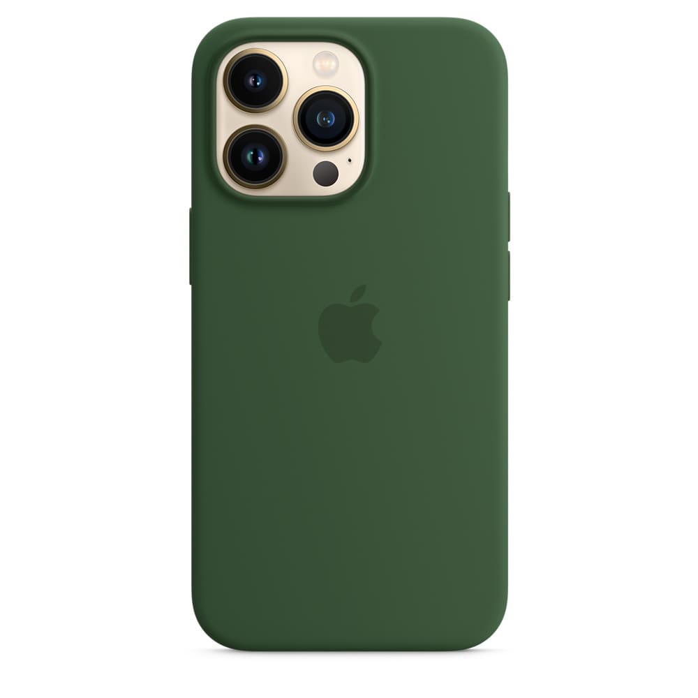 Фото — Силиконовый чехол MagSafe для iPhone 13 Pro Max, «зелёный клевер»