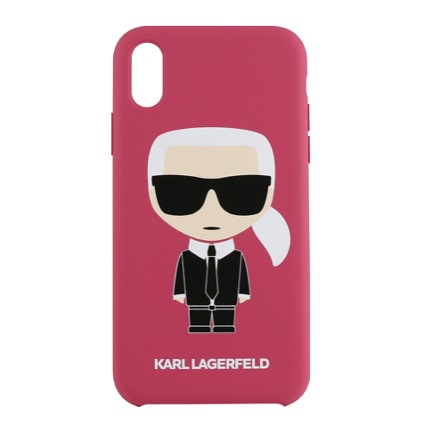 Lagerfeld для iPhone X/XS Liquid silicone Iconic Karl Hard Red