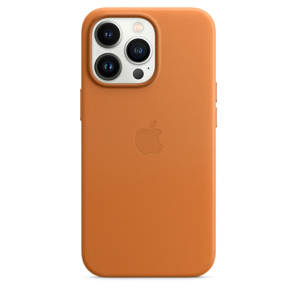 Фото — Кожаный чехол MagSafe для iPhone 13 Pro, «золотистая охра»