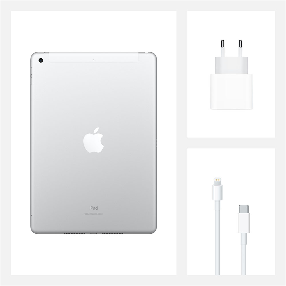 Фото — Apple iPad 10,2" Wi-Fi + Cellular 32 ГБ, серебристый