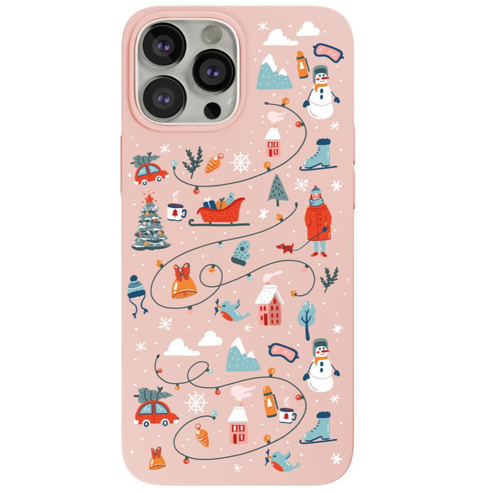 Фото — Чехол для смартфона vlp для iPhone 13 Pro Max, Art Collection, Winter, светло-розовый