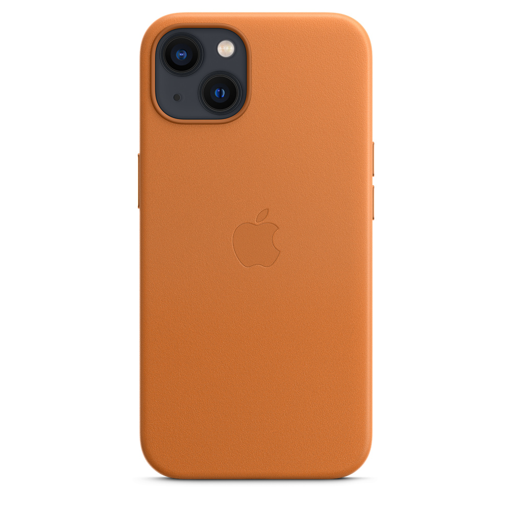 Фото — Кожаный чехол MagSafe для iPhone 13 mini, «золотистая охра»