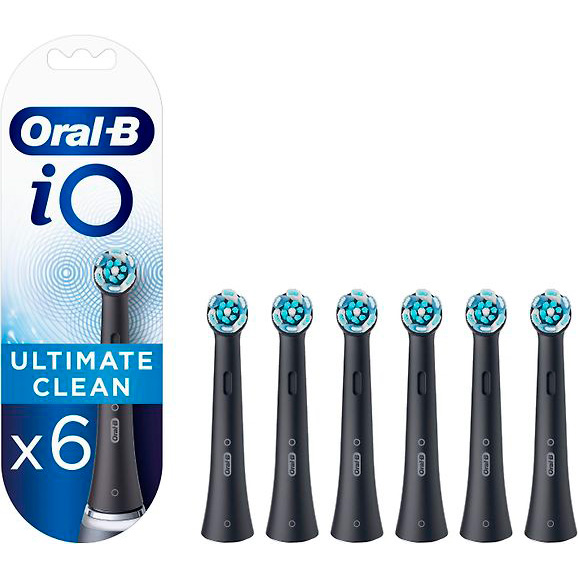 Фото — Насадки для зубной щетки Oral-B iO Ultimate Clean XL-pack 1x6 Only fits, черный
