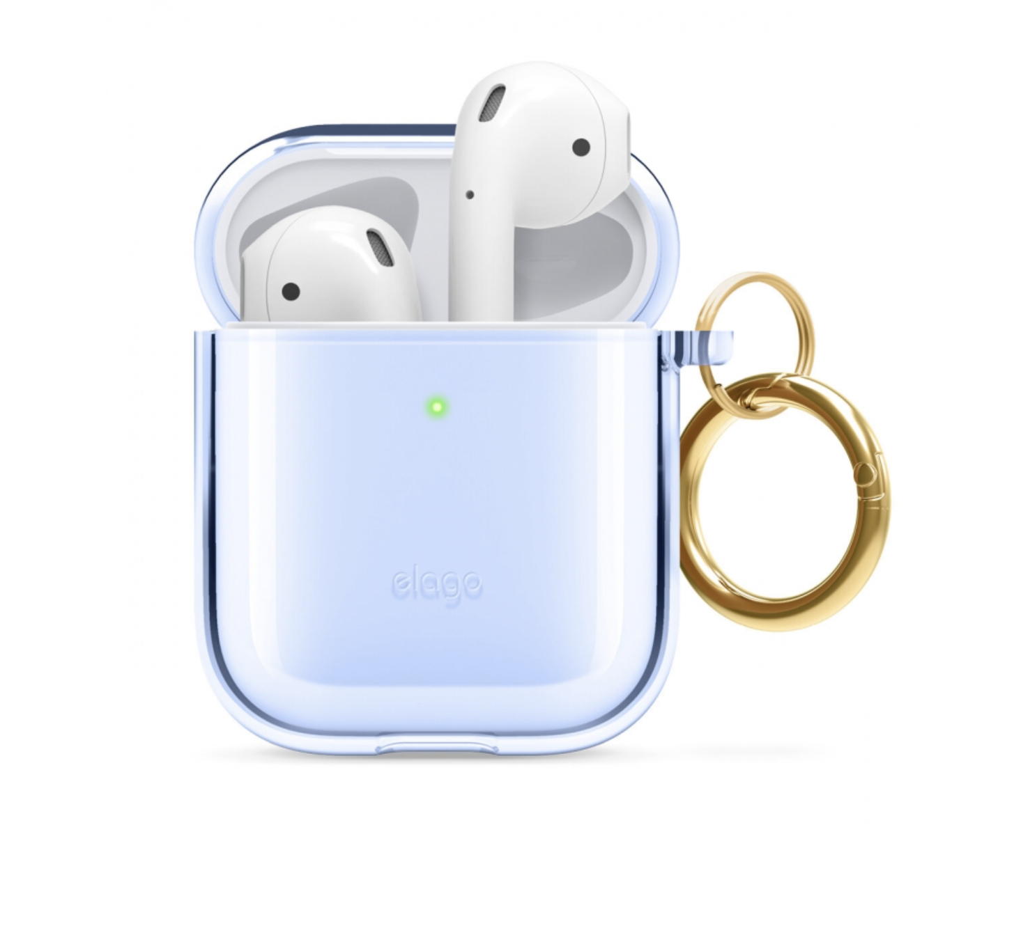 Фото — Чехол для наушников Elago Clear Hang case для AirPods 1&2, голубой