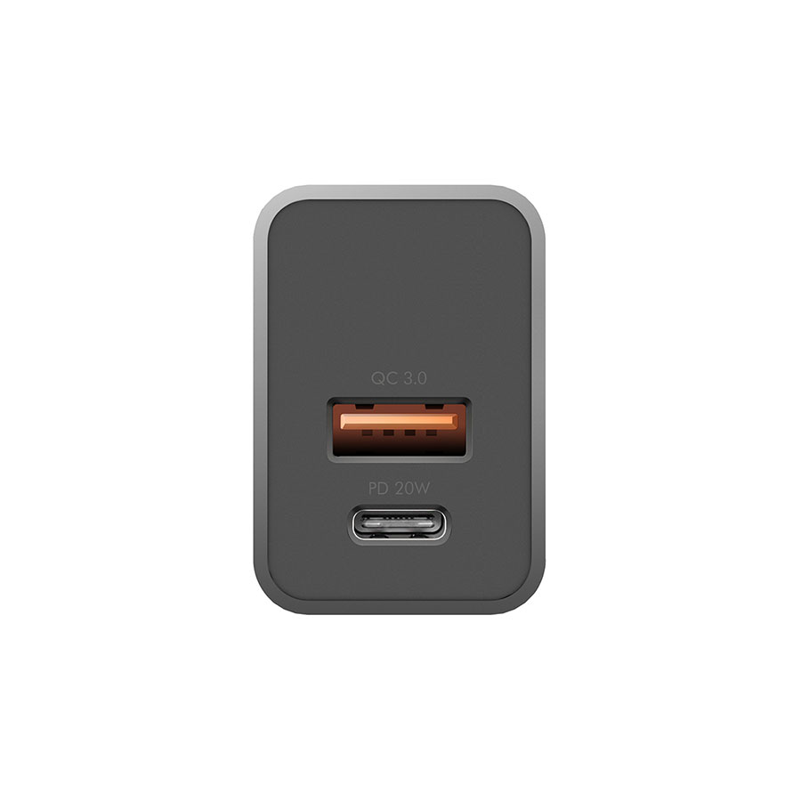 Сетевое зарядное устройство EnergEA Ampcharge USB-C + USB-A, PD, 20 Вт, черный
