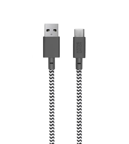 Фото — Кабель Native Union Belt USB-C на USB-A, 1.2 м, зебра