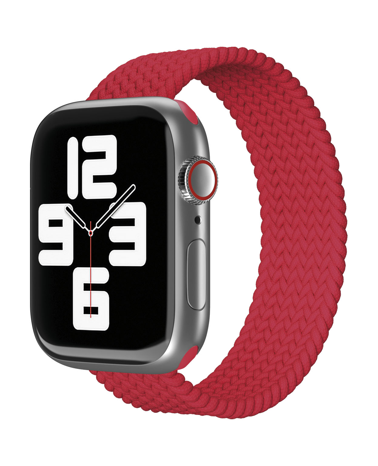 Фото — Ремешок для смарт-часов vlp для Apple Watch 42/44/45, L/XL, 2шт, нейлоновый плетёный, красный