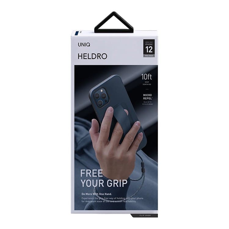 Чехол Uniq для iPhone 12/12 Pro HELDRO + Band Anti-microbial, синий