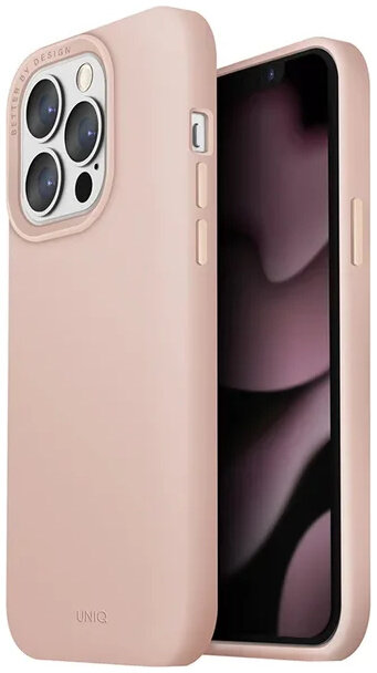 Фото — Чехол для смартфона Uniq LINO для iPhone 13 Pro Max, розовый