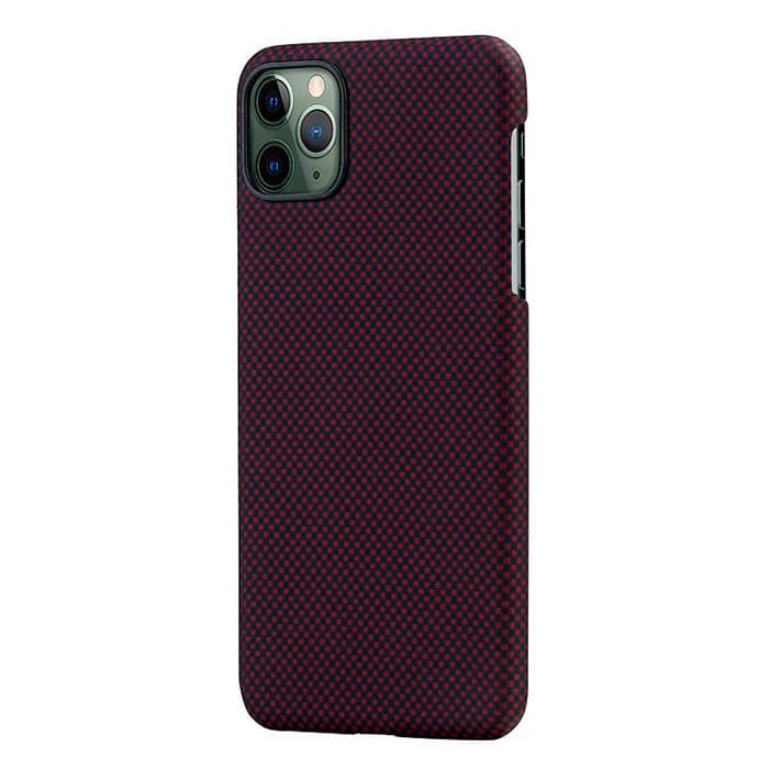 Фото — Чехол для смартфона Pitaka  кевлар, цвет красный/черный, для iPhone 11 Pro  (мелкое плетение)