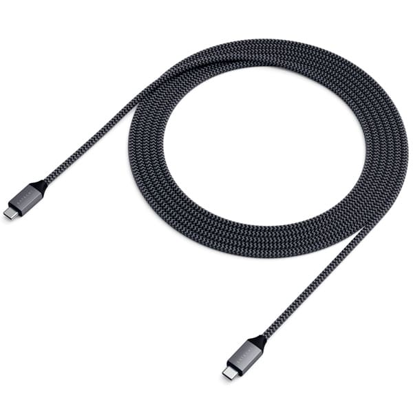 Кабель Satechi USB-C - USB-C, 100W Charging Cable, 2м, нейлон, «серый космос»