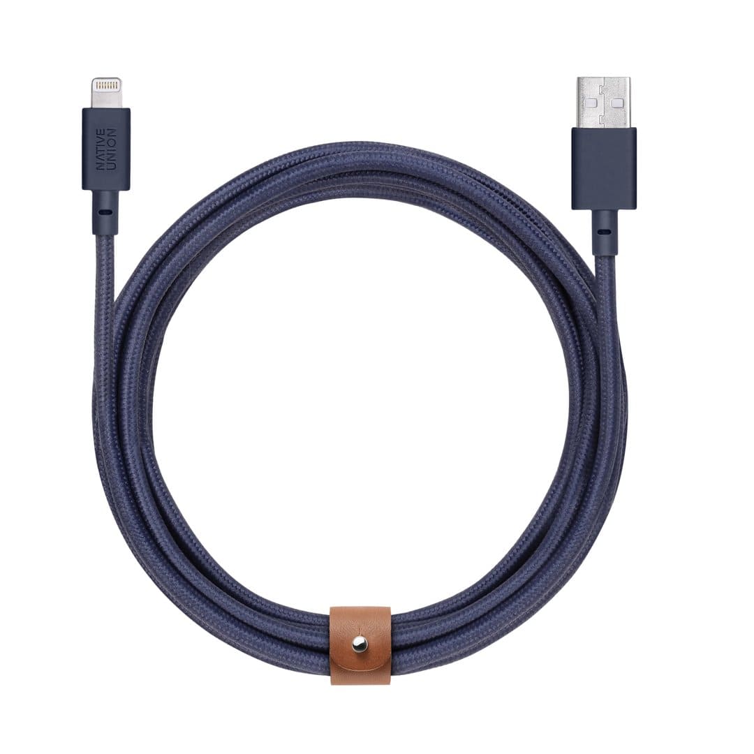 Фото — Кабель Native Union Belt Lightning на USB, 3 м, синий