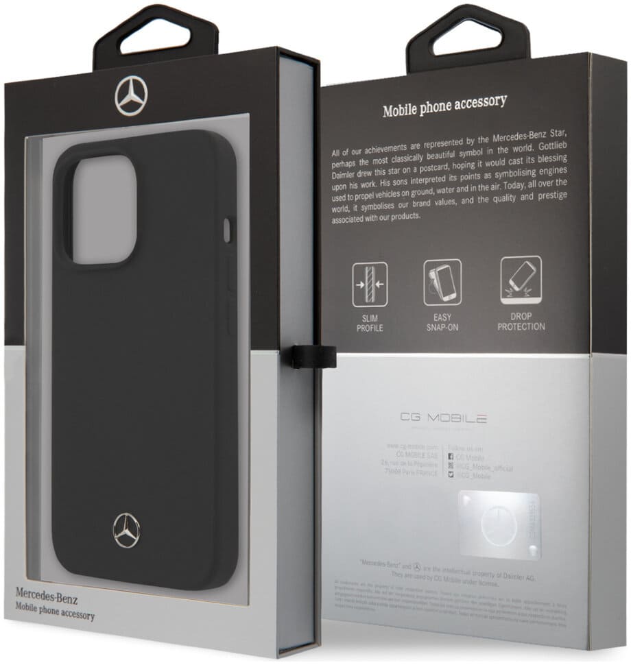 Фото — Чехол для смартфона Mercedes Liquid silicone для iPhone 13 Pro Max, черный