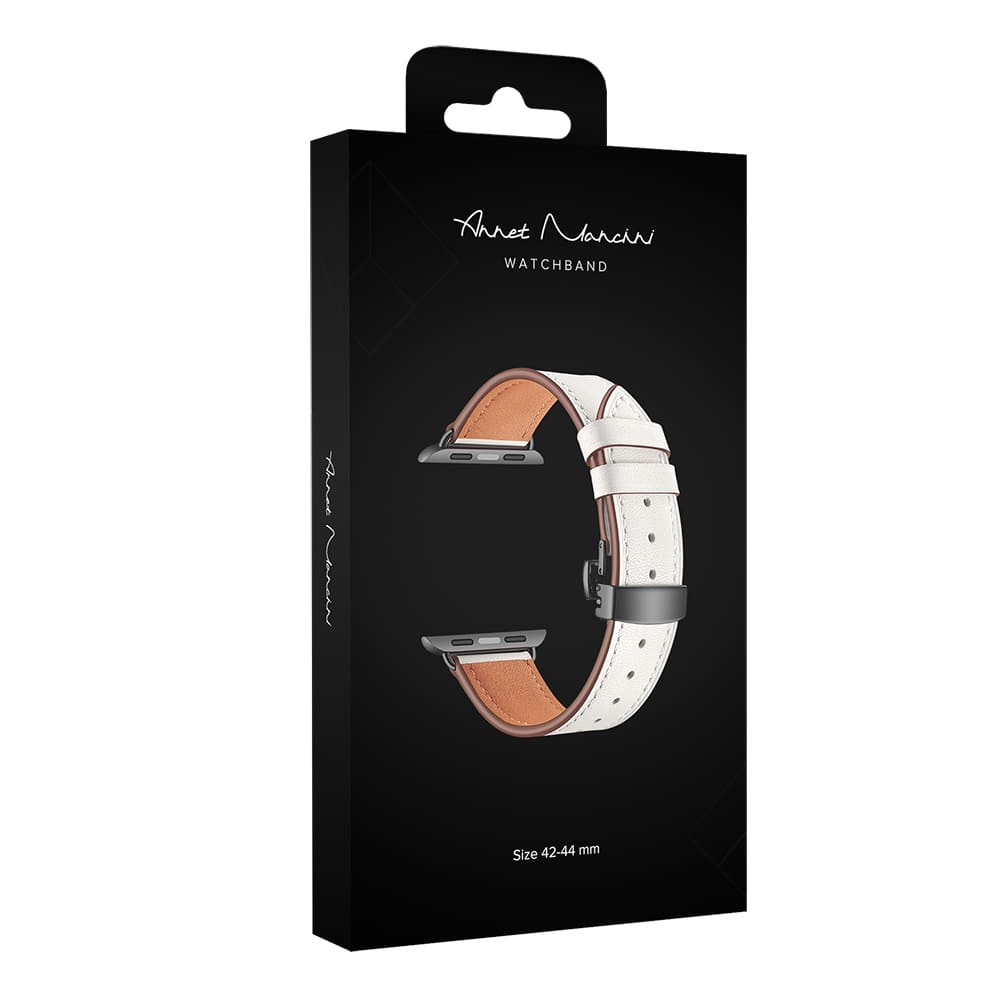 Ремешок для смарт-часов Apple Watch 42/44 mm ANNET MANCINI, кожа, белый