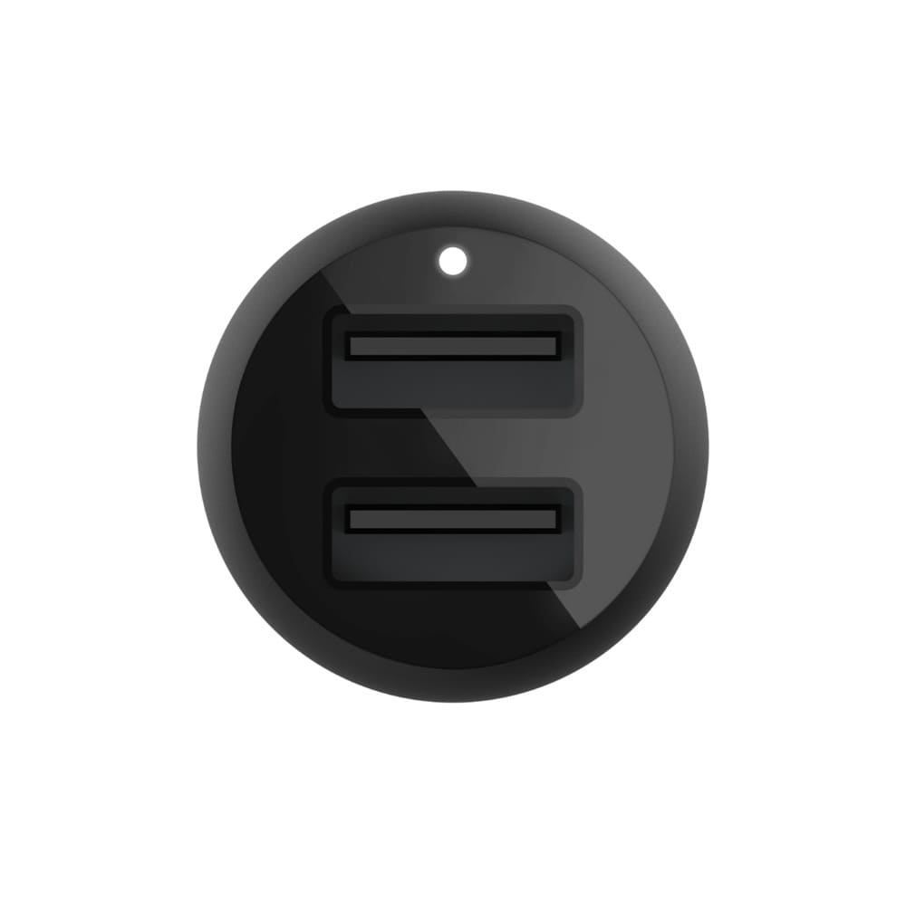 Фото — Автомобильное зарядное устройство Belkin 2хUSB-A + кабель USB-A - micro-USB, 24В, 1м, черный