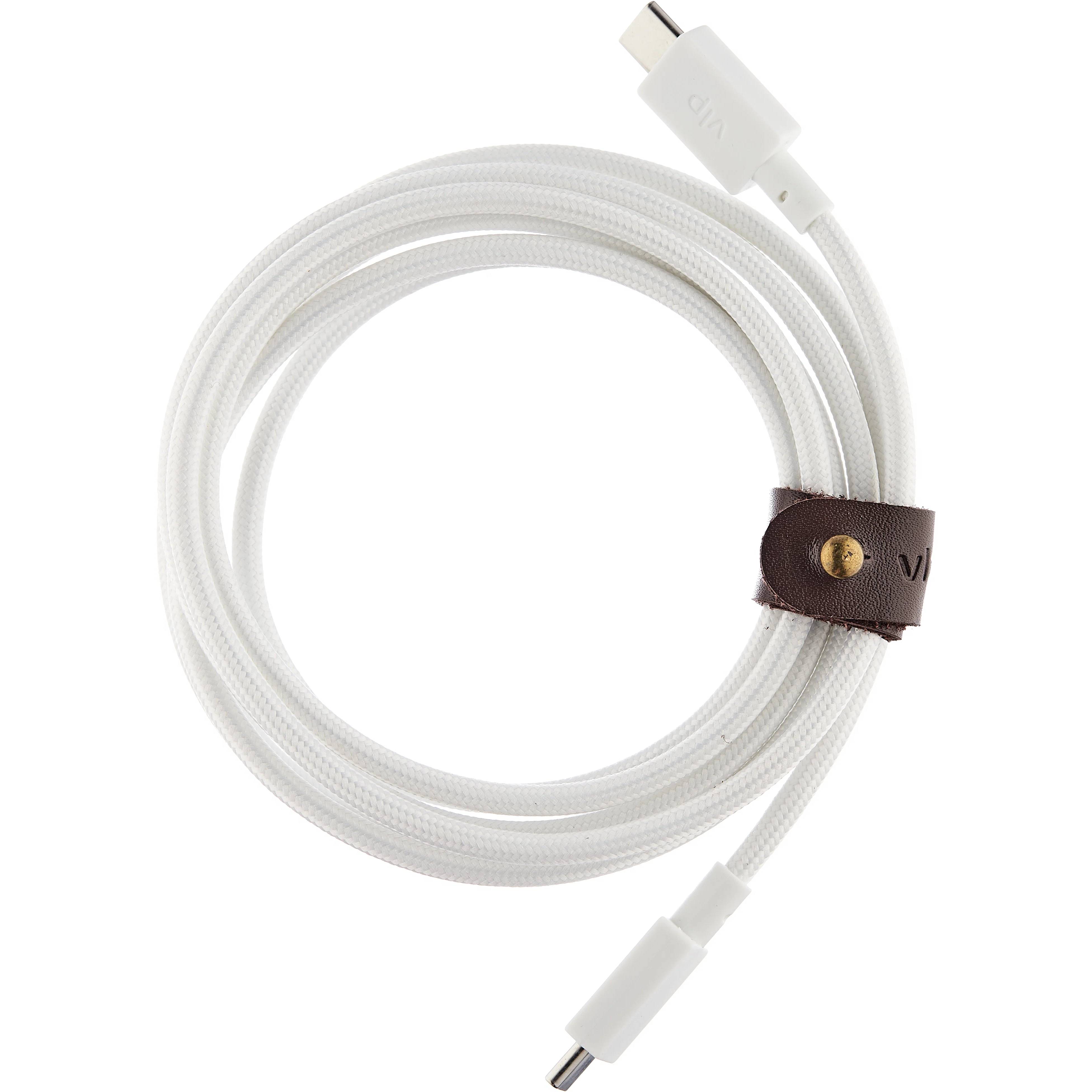 Кабель "vlp" Nylon Cable USB C - USB C, 60W, 2м, белый